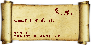 Kampf Alfréda névjegykártya